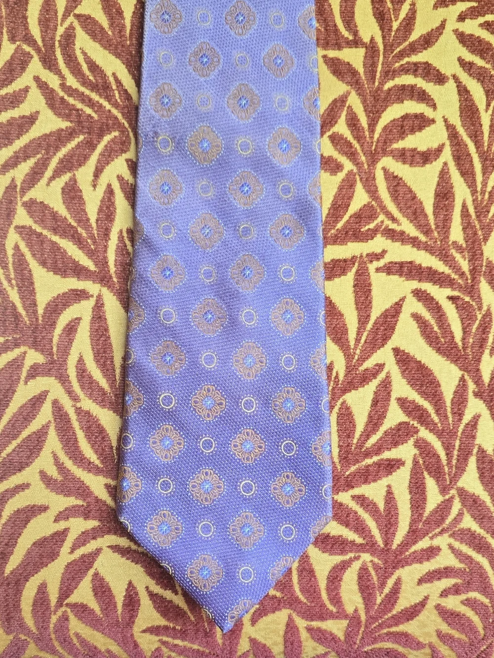 Men's Lavender Geometric Silk Tie